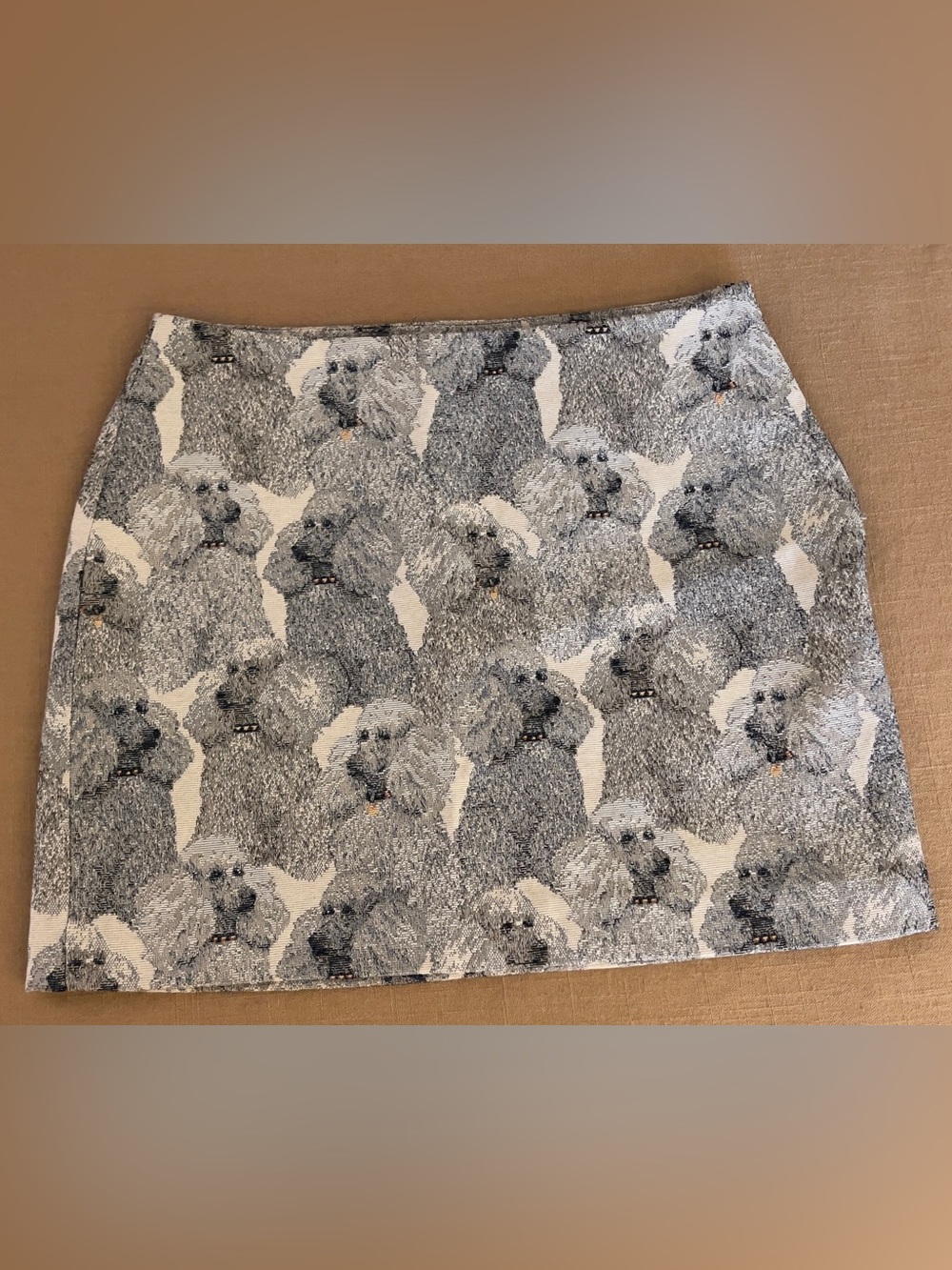 & Other Stories Gray Poodle Print Mini Skirt